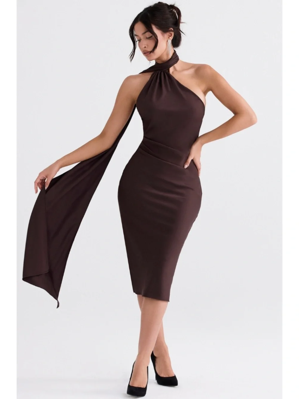 NEW House of CB Angelina Dress Chocolate Brown XS NEW House of CB Angelina Dress Chocolate Brown XS